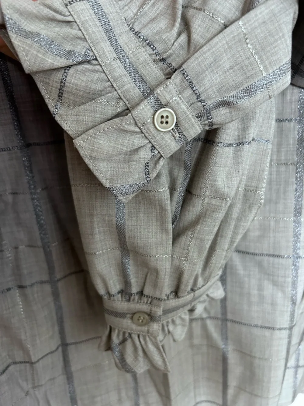 LAFAYETTE 148 New York Wool Blend Windowpane Blouse Size M NWT - Picture 9 of 9